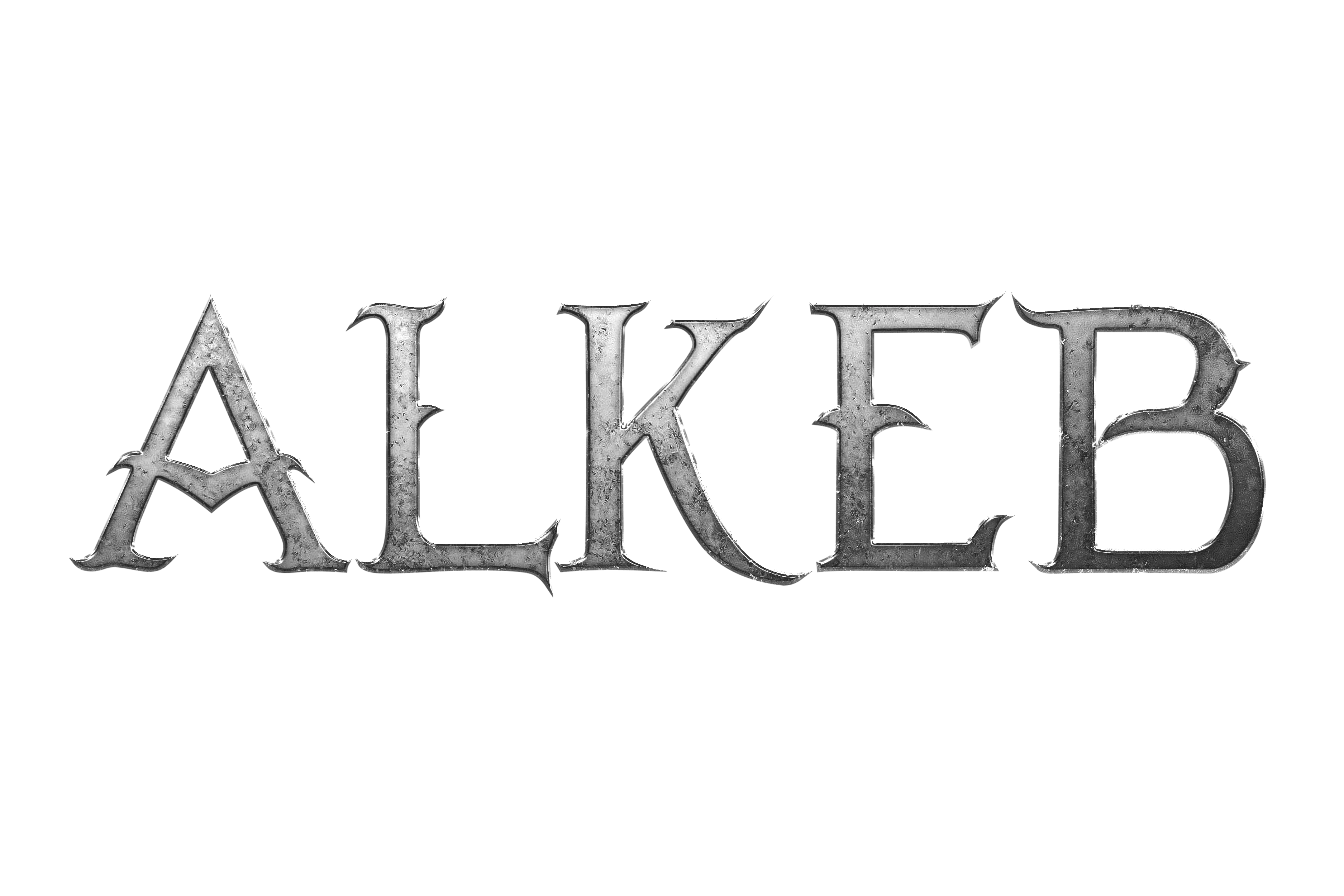 Logo Alkebworld, métalique