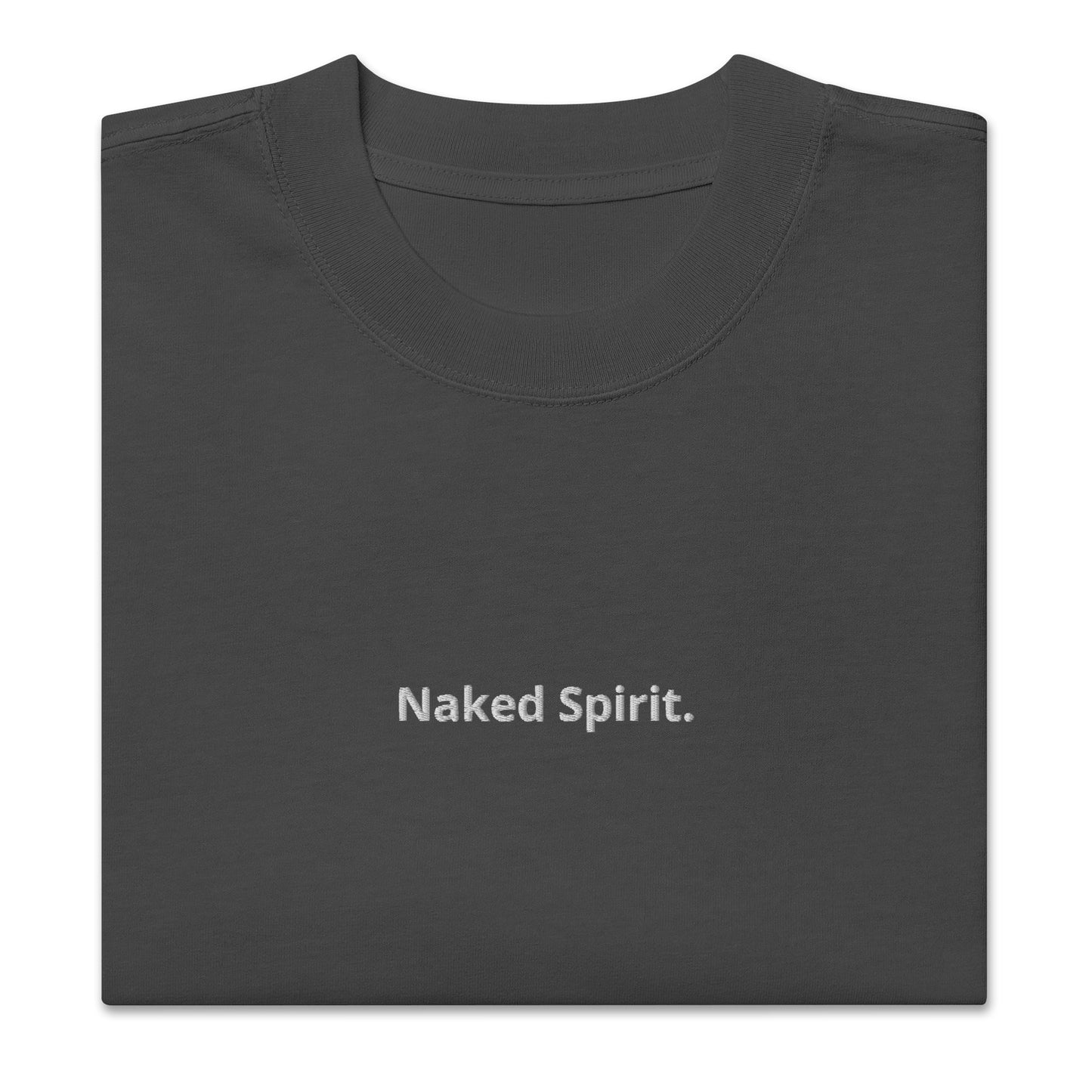 T-shirt Brodé "Naked Spirit." oversize délavé