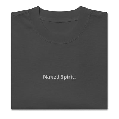 "Naked Spirit" embroidered oversized faded T-shirt