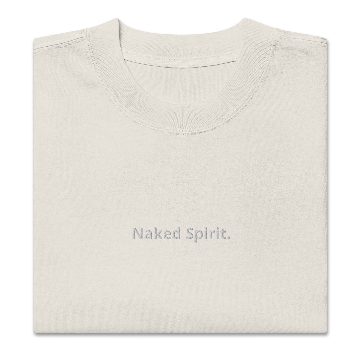 T-shirt Brodé "Naked Spirit." oversize délavé