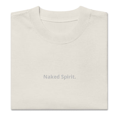 "Naked Spirit" embroidered oversized faded T-shirt