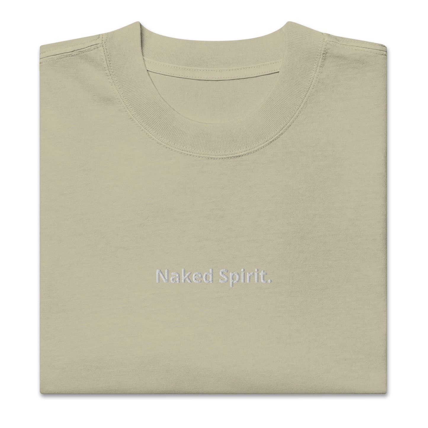 T-shirt Brodé "Naked Spirit." oversize délavé