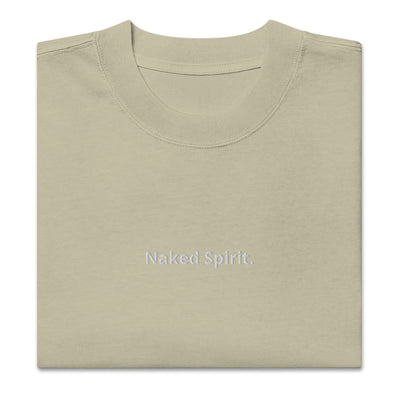 "Naked Spirit" embroidered oversized faded T-shirt