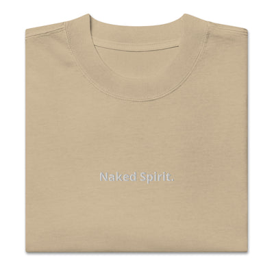 "Naked Spirit" embroidered oversized faded T-shirt